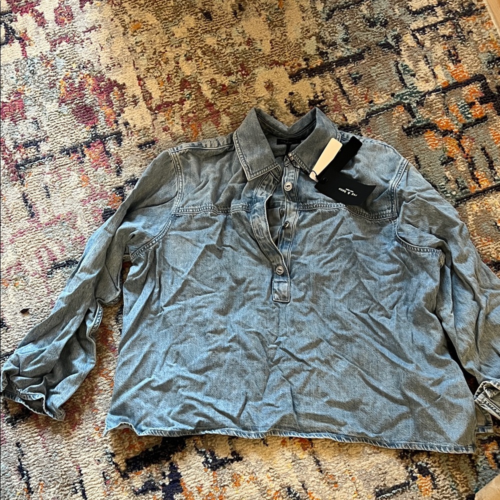 Brand New with Tags! Rag and Bone Denim Long-Sleeve Shirt - Gray